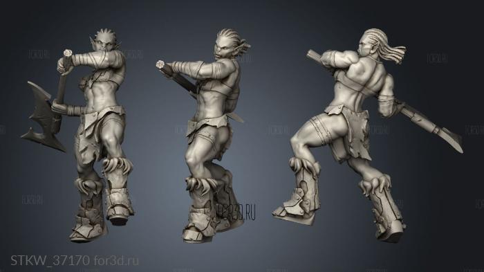 Orc Warriors Female Warrior stl model for CNC