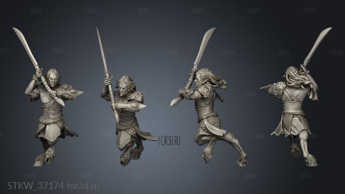 Bailarines Guerra Wardancer stl model for CNC