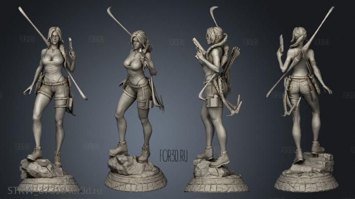 Lara Croft Tomb Raider Statue gun 3d stl модель для ЧПУ