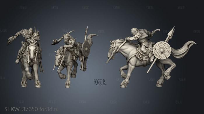 barbarian horseman musician stl model for CNC