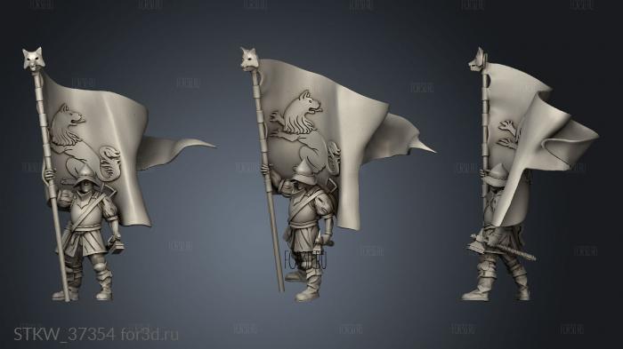 Wolf Warband Crossbowmen Bannerman Crossbowmen Banne 3d stl модель для ЧПУ