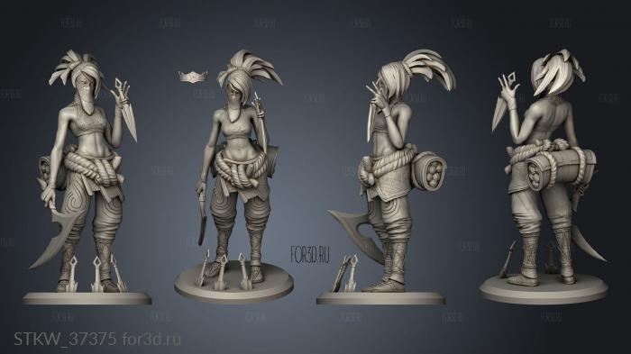 League Legends Akali csi back stl model for CNC