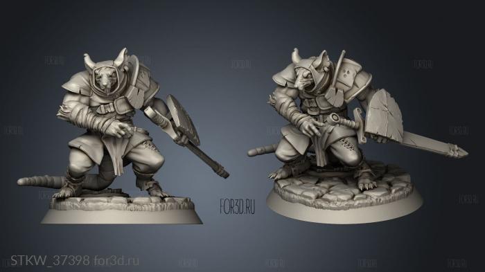 Rats Rat Warrior stl model for CNC