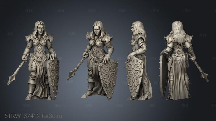 Legendary Lance paladin girl stl model for CNC