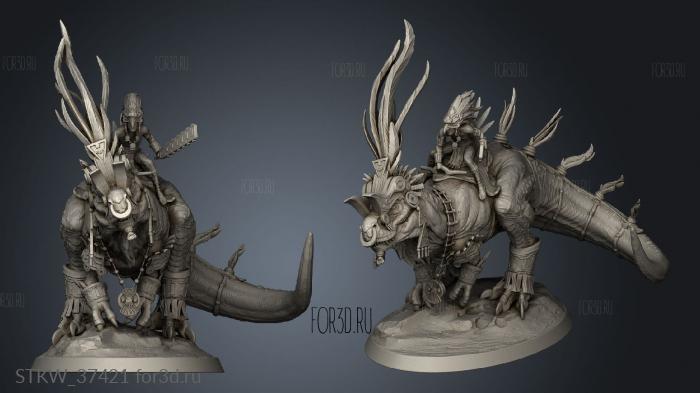 Elite Tribal Hunter stl model for CNC