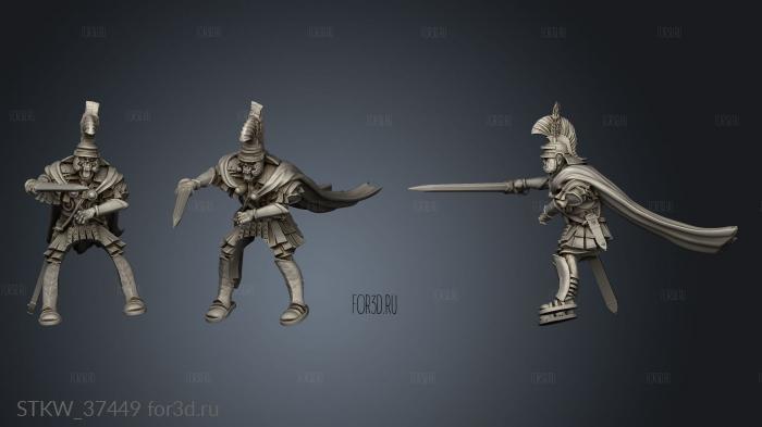 PRAETORIAN CAPTAIN ON HORSE stl model for CNC
