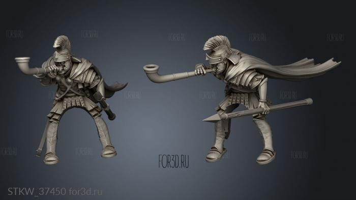 PRAETORIAN CORNICEN ON HORSE stl model for CNC