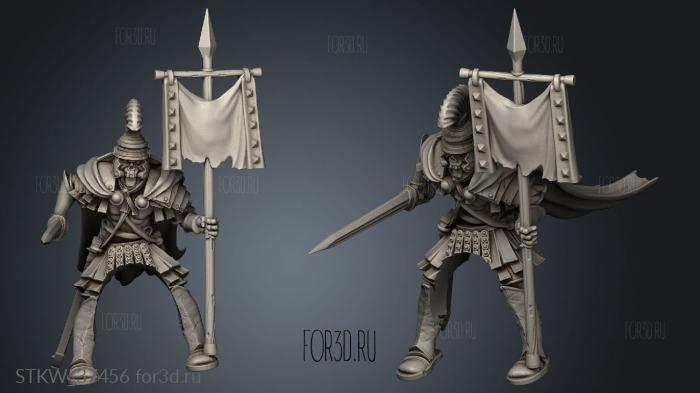 PRAETORIAN VEXILLARIUS ON HORSE stl model for CNC