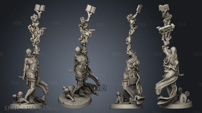 Lich Female Empress the Undead Thicker for Yes Spell Big Skull Mesh stl model for CNC