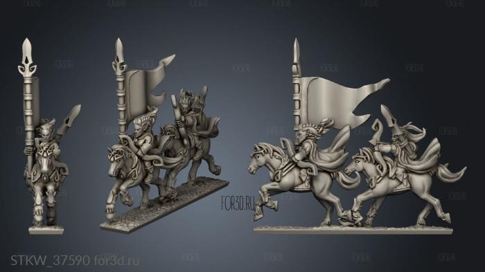 light cavalry banner blank stl model for CNC