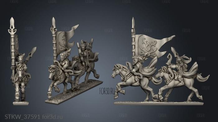 light cavalry banner pattern stl model for CNC