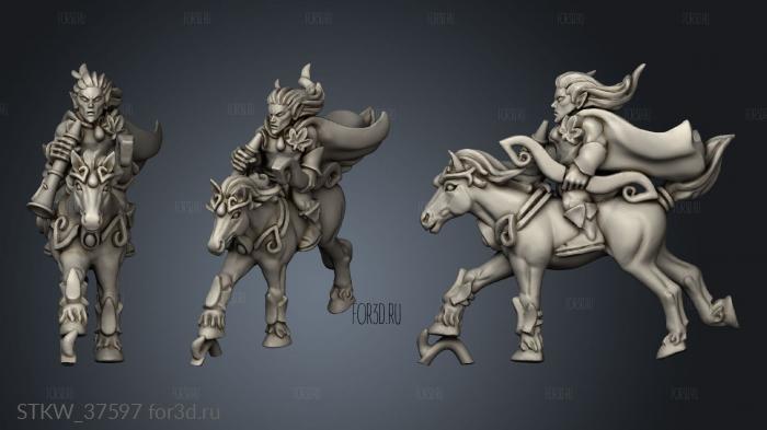 light cavalry musician stl model for CNC