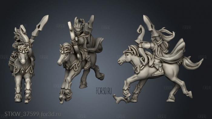 light cavalry rider stl model for CNC