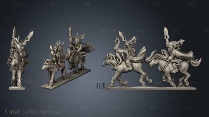 light cavalry riders stl model for CNC