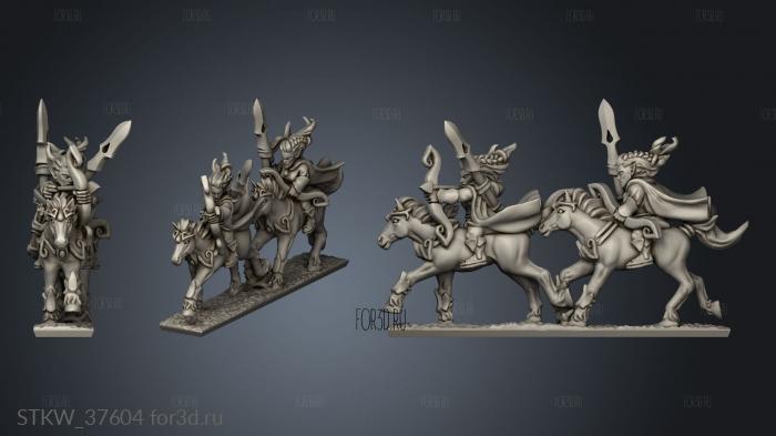 light cavalry riders stl model for CNC