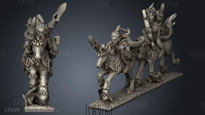 light cavalry riders stl model for CNC