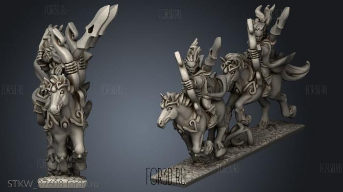 light cavalry riders stl model for CNC