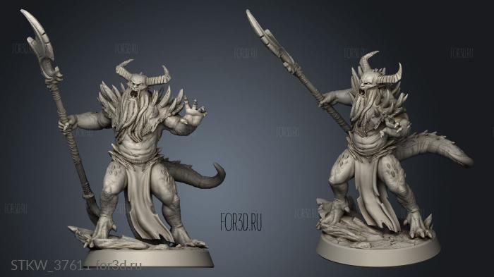 Light in the shadow Bearded Devil stl model for CNC