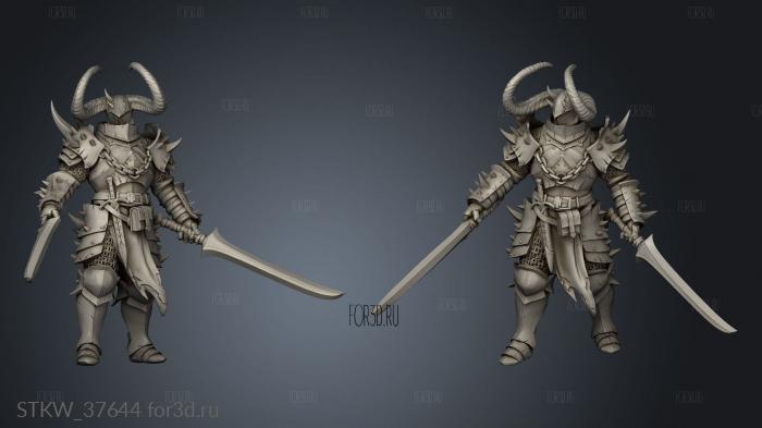 Light Soldier Dual Sword Chief stl model for CNC