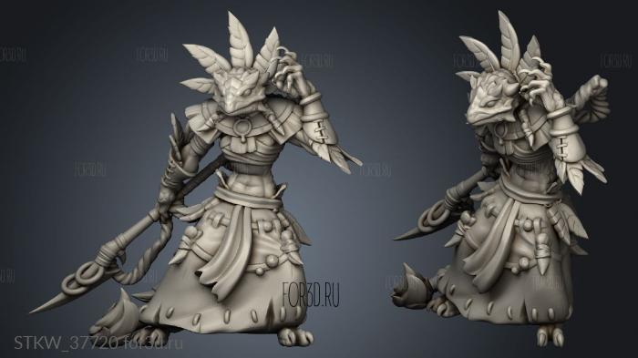 Lizard Shaman stl model for CNC