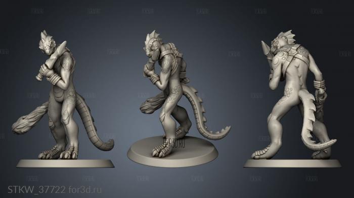 Lizardfolk Coldblood stl model for CNC