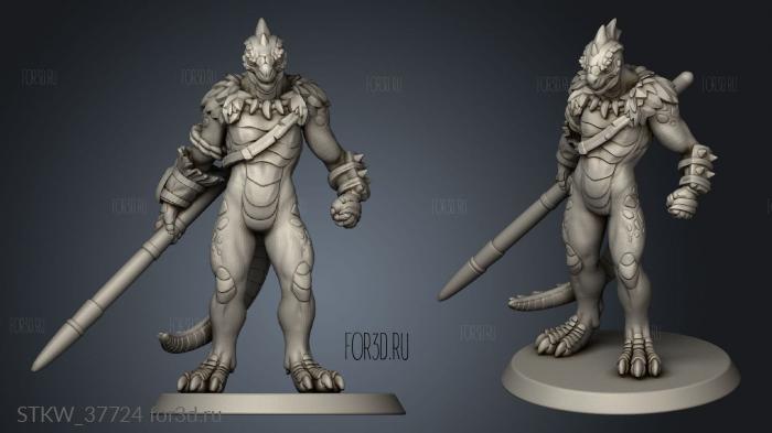 Lizardfolk Elder stl model for CNC