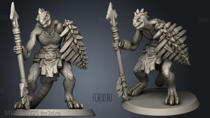 Lizardfolk Guard stl model for CNC