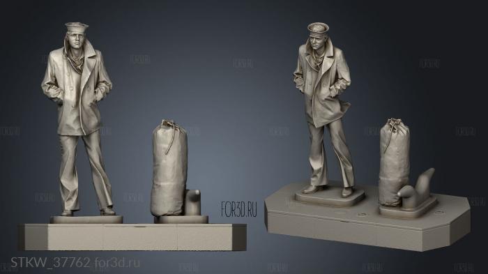 Lone Sailor Memorial stl model for CNC