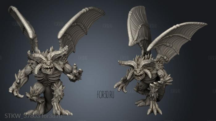 Demon winged stl model for CNC