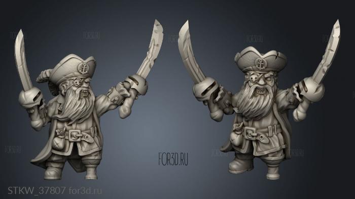 Pirate dwarf 3d stl модель для ЧПУ