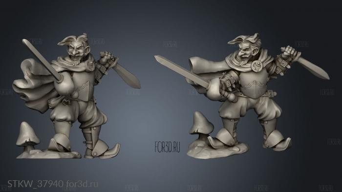 Gnome fighter Rapier and Dagger stl model for CNC