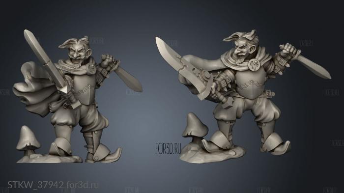 Gnome fighter Tech Sword and Dagger stl model for CNC