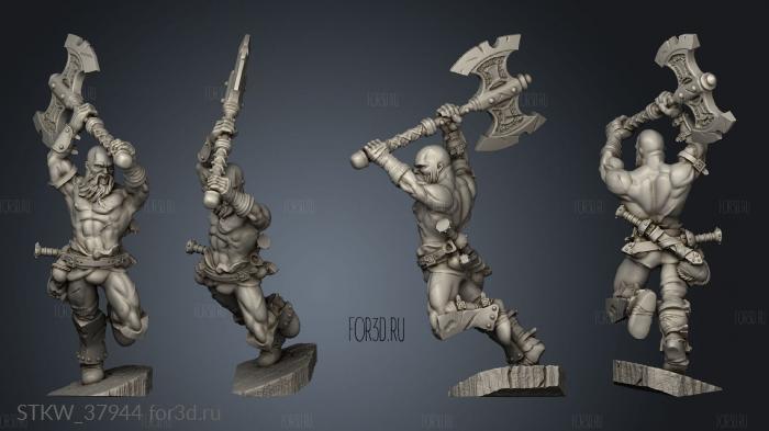 LION GOD Bald battleax stl model for CNC