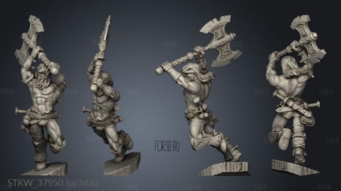 LION GOD hair beard and battle axe stl model for CNC