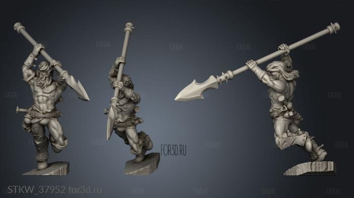 LION GOD hair beard and spear stl model for CNC