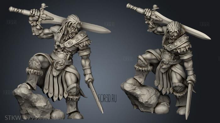 Male Barbarian Human stl model for CNC