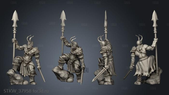 Male Barbarian Tiefling stl model for CNC