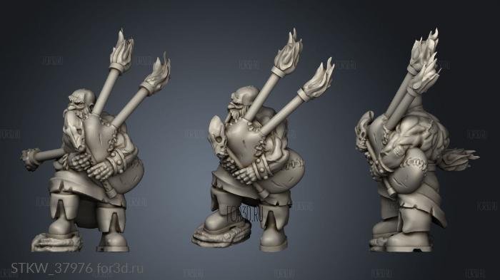 Starter chest Dwarf Bard Bagpipes with stl model for CNC