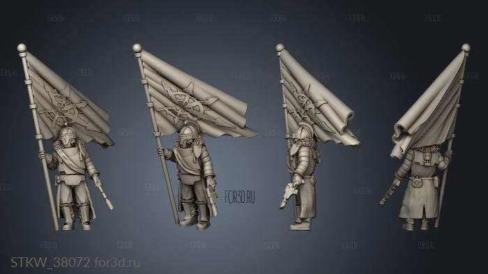 campaign flag trooper stl model for CNC