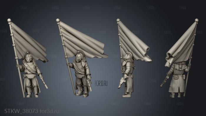 campaign flag trooper stl model for CNC