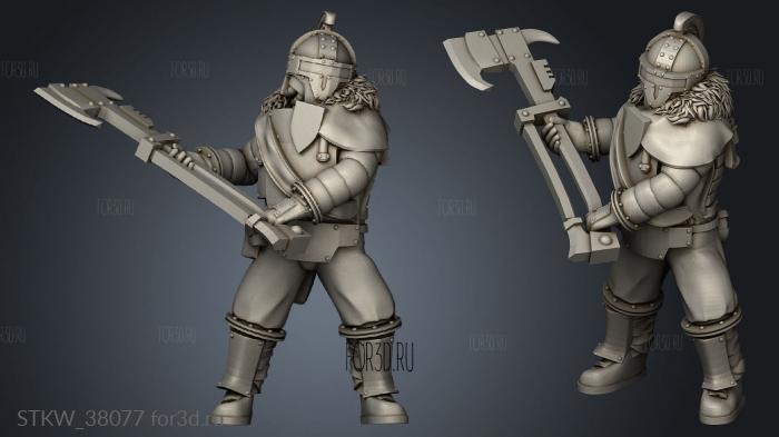 campaign hoplitai axeman stl model for CNC