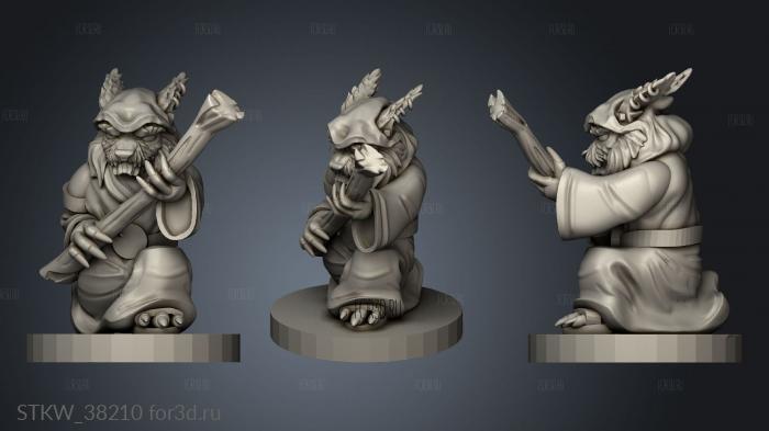 Magician Khajiit gatovarilla stl model for CNC