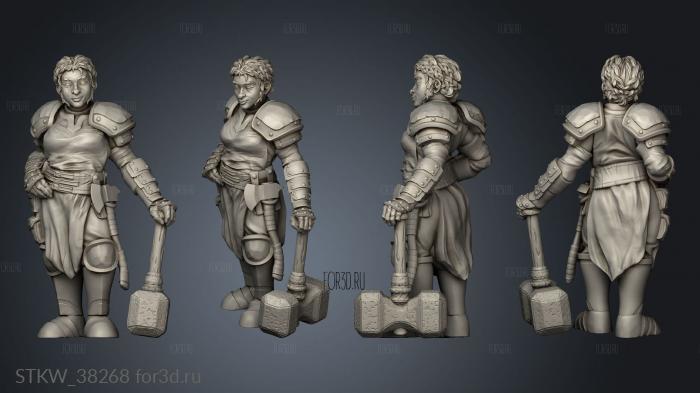 Mathilde Dwarf Cleric stl model for CNC