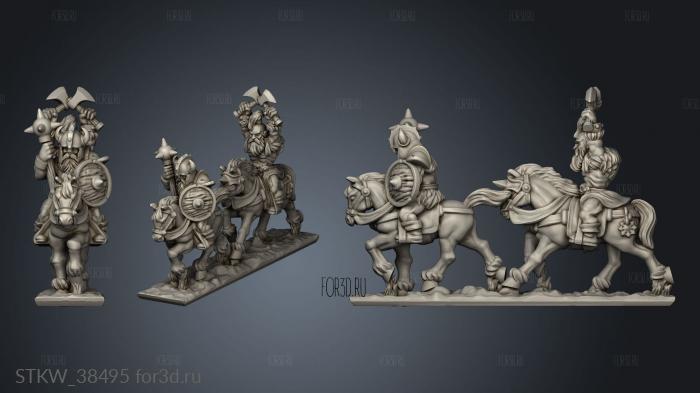 Marauding Horsemen stl model for CNC