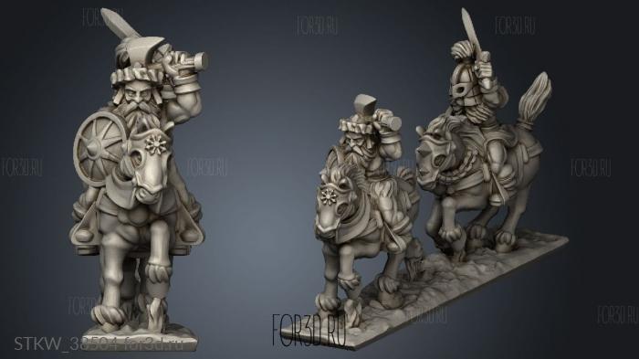 Marauding Horsemen stl model for CNC