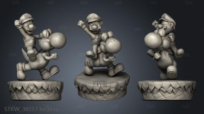 Mario Yoshi stl model for CNC