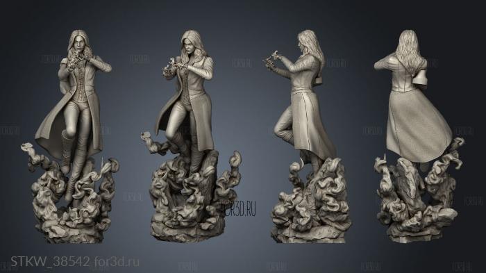 Marvel Comics Scarlet witch statue Dynamic stl model for CNC