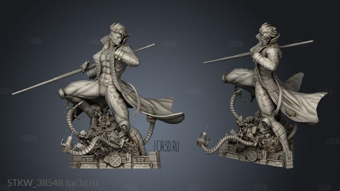 Marvel Gambit Sculpture Statue Boot Fire 3d stl модель для ЧПУ