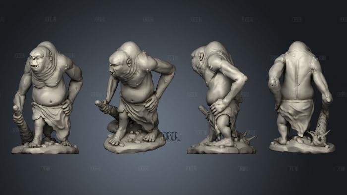 BSG Miniatures The Troll HQ 2 troll V no support needed stl model for CNC