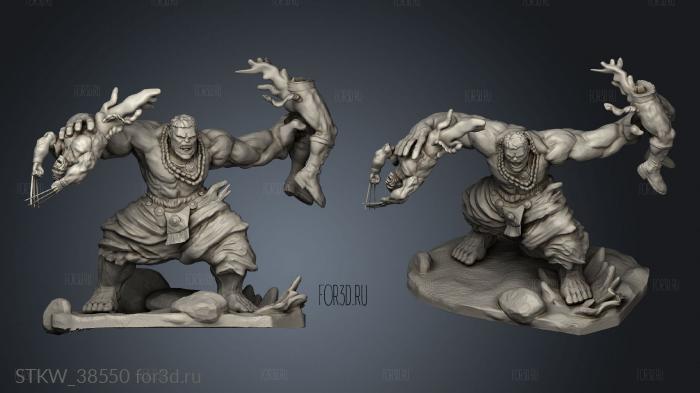 marvel Hulk VS Wolverine stl model for CNC